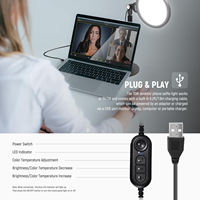 Lampe de bureau LED 7 pouces, hauteur et couleurs réglables, éclairage doux, lampe de travail, lampe de remplissage, vente en gros d'usine OEM/ODM