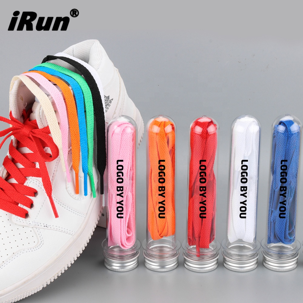 Цветные шнурки iRun 8 мм для тренировок на плоской подошве, шнурки для обуви, сменные шнурки для кроссовок с пластиковой трубкой в упаковке, Лидер продаж
