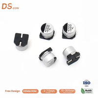 Kapasitor Elektrolit Aluminium SMD 33uF 25V Desain V-Chip Standar, Dirancang untuk Rumah Pintar, Langsung dari Pabrik