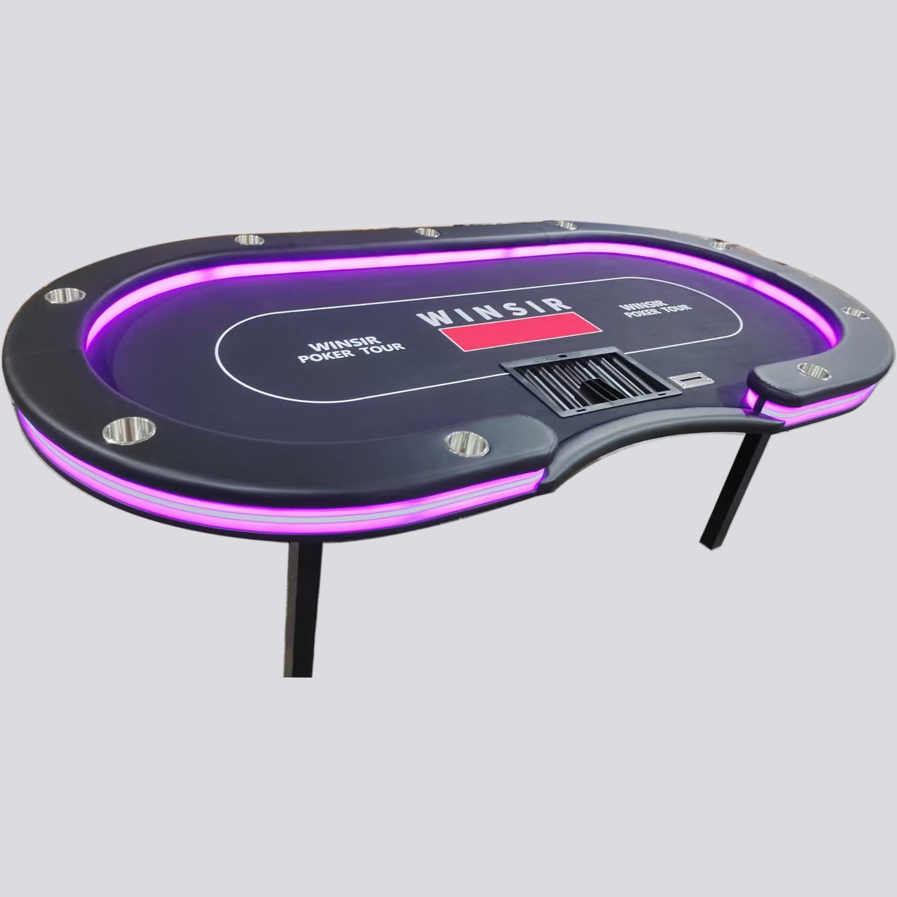Luxury Automatic Folding Baccarat Poker Table - Modern Oval Style