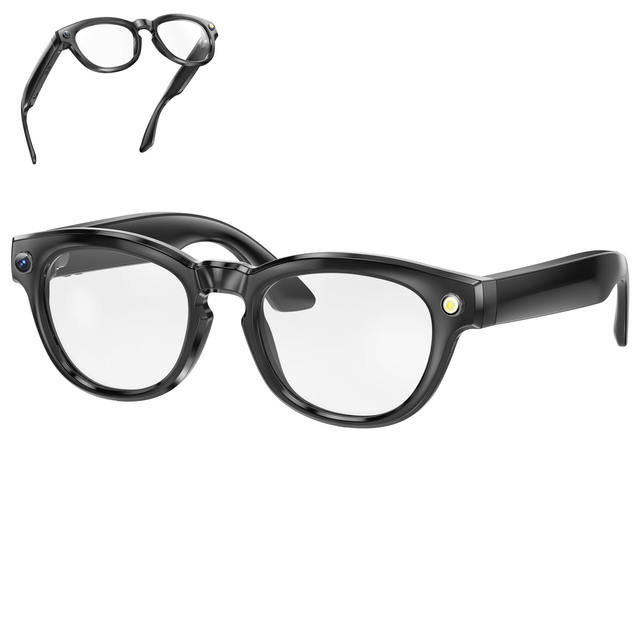AI Glasses with 2M Camera Support AI Chat and 135 Languages Translation Built 6 Mics HD Calling Music Smart Glasses