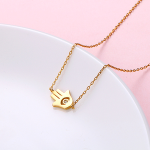 Collar de mano de <span class=keywords><strong>hamsa</strong></span> Fátima, joyería pequeña, amuleto, chapado en oro, plata de ley 925 - Product Image 2