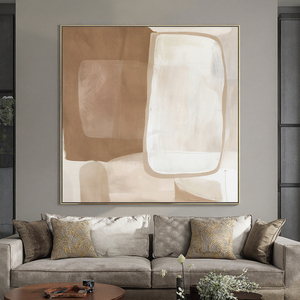 Tùy biến khách sạn tác phẩm nghệ thuật màu nâu và màu xanh lá cây Kết cấu bức tranh tối giản trừu tượng in bức tranh nghệ thuật Scandinavian - Product Image 4