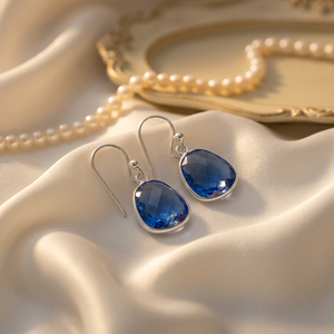 Boucles d'oreilles pendantes en Tanzanite naturelle de luxe pour femmes, en argent sterling 925, faites à la main, facettées, en forme de poire, vente en gros - Product Image 1