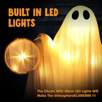 Ornement suspendu fantôme phosphorescent grand format, très populaire en 2026 - Décoration extérieure pour jardin, véranda et accessoire pour maison hantée pour Halloween
