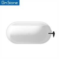 Baignoire autoportante de luxe moderne en pierre artificielle écologique avec garantie de 3 ans pour chambre à coucher, villa, maison, hôtel