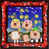 Porte-monnaie mini capybara mignon, porte-clés, sac de rangement souple pour écouteurs, porte-monnaie en peluche motif hamburger et biscuit, porte-clés