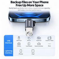 Adaptateur OTG Biaze iPhone L vers USB, convertisseur mâle iPhone L vers femelle USB pour clavier, souris, clé USB d'iPhone/iPad avec porte-clés