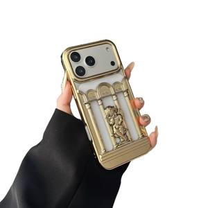 Custodia per Telefono 3D con Colonna Romana, Cupido, Angelo, Elettroplaccata e Opaca per iPhone 12 13 14 15 16 17air 17pro Max 16e - Product Image 5