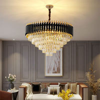 Lustre Suspendu Doré de Luxe en Cristal de Haute Qualité pour Décoration d'Hôtel