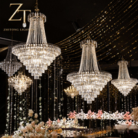 Lustre en cristal doré réglable en hauteur, de luxe, pour la décoration de la maison, les mariages et les restaurants, lampes suspendues pour la salle à manger et la chambre