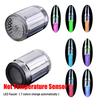 Robinet d'eau LED avec lumière, cuisine, salle de bain, douche, robinet, buse, tête, 7 couleurs changeantes, capteur de température, lumière LED pour robinet