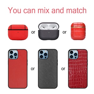 Funda de teléfono de cuero de lujo, juego de regalo de funda de auricular para <span class=keywords><strong>iPhone</strong></span> <span class=keywords><strong>12</strong></span> 13 <span class=keywords><strong>Pro</strong></span> <span class=keywords><strong>Max</strong></span>,Apple <span class=keywords><strong>Airpods</strong></span> <span class=keywords><strong>Pro</strong></span> 3 - Product Image 2