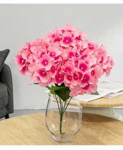 5-Head Large Silk Hydrangea Stem Multiple Colors <b>Fake</b> <b>Flowers</b> Vase Ready for Home Wedding Christmas Decor Waterproof - Product Image 5
