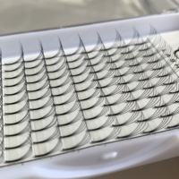 Extensions de cils pré-faits à tige longue avec logo personnalisé, marque privée, volume premium 3D/4D/5D/6D, noir mat