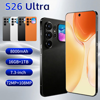 Smartphone S26 Ultra 5G Android 15, 16 Go de RAM, 1 To de stockage, écran LCD 7,3 pouces 120 Hz, appareils photo 72 MP et 108 MP, batterie 8000 mAh, double SIM