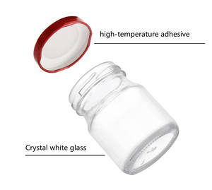 Frascos de vidrio pequeños de 50ml y 75ml con tapas rojas, contenedores de almacenamiento de alimentos para mermelada, miel, especias, postres, fideos de Chocolate, alimentos enlatados - Product Image 2