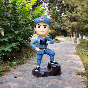 Escultura de Resina de Soldado del Ejército Rojo, Figura Hecha a Mano, Decoración Artística Tradicional para Exteriores - Product Image 3