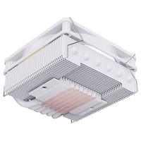 SNOWMAN Dissipateur thermique épaissi à 6 caloducs, ventilateur de refroidissement CPU PWM 4 broches RGB, dissipateur thermique horizontal ultra-plat, ventilateur de refroidissement blanc