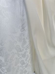 Abaya Musulmana in Due Pezzi in Chiffon e Raso <span class=keywords><strong>Bianco</strong></span> con Ricami e Perline, <span class=keywords><strong>Vestito</strong></span> Lungo Arabo per Donne a Prezzo di Fabbrica - Product Image 5