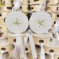 Tambourin de mariage personnalisé en bois écologique, mini 10 cm (4 pouces), simple rangée, pour cadeaux invités - Prix spécial mariage