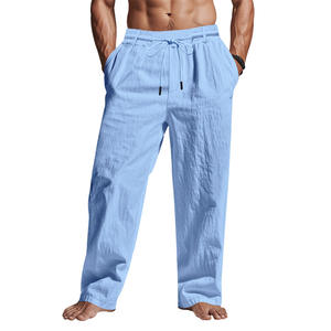 <span class=keywords><strong>Pantaloni</strong></span> di <span class=keywords><strong>lino</strong></span> Casual larghi da <span class=keywords><strong>uomo</strong></span> per comodi <span class=keywords><strong>pantaloni</strong></span> da spiaggia traspiranti alla moda <span class=keywords><strong>pantaloni</strong></span> alla moda leggeri - Product Image 4
