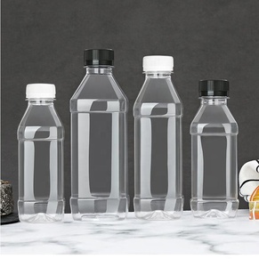 Eco-friendly square PET Transparent plastic drink bottle