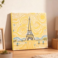 Peinture par numéros DIY encadrée style Ins Healing, paysages mondiaux emblématiques, peinture acrylique, décoration murale pour la maison