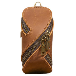 Cartera de Mano para Hombre, de Cuero Genuino Vintage, con Bloqueo RFID, Diseño Pintado a Mano, Cierre de Cremallera, Lona de Nailon, Portátil y Suave - Product Image 2