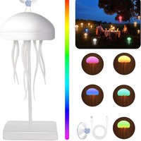 Lampe méduse intelligente à commande vocale, lumière ambiante suspendue LED, veilleuse créative, télécommande via application, piles incluses