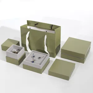 Logo de luxe personnalisé imprimé carton papier collier Bracelet bague emballage boîte de rangement cadeau boîte à bijoux
