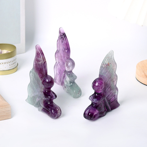 Sculpture de fée en fluorite violette naturelle de haute qualité, sculptée dans le cristal, pour la décoration - Product Image 2