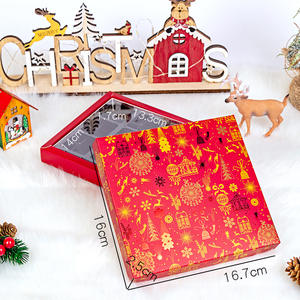 Handgemachte 9 Grid Weihnachten DIY Schokolade Geschenk <span class=keywords><strong>box</strong></span> Maisstärke Neujahr für Roh papier Süßigkeiten Verpackung für Lebensmittel verwenden - Product Image 4