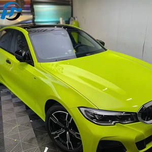 PET TPU Cast Factory Venta al por mayor PET HD Gloss Crystal Yellow Green Car Wrap Vinilo Un rollo completo Tamaño 1.52X1 8M/5X60FT - Product Image 1