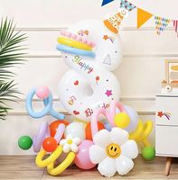 Nouvel ensemble de ballons en aluminium en forme de marguerite de style coréen pour la décoration de fêtes d'anniversaire et la vente en gros