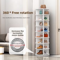 Porte-chaussures rotatif à 360 degrés en bois sur pied Affichage de sac simple Entrée multicouche pour meubles de maison pour salon