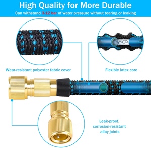 <span class=keywords><strong>Tuyau</strong></span> <span class=keywords><strong>d</strong></span>'<span class=keywords><strong>arrosage</strong></span> en caoutchouc extensible de 15m, <span class=keywords><strong>adaptateur</strong></span> de pistolet de pulvérisation à 10 fonctions standard ANSI de 1/2 pouces <span class=keywords><strong>pour</strong></span> le jardinage, le lavage de voiture et l'irrigation - Product Image 4
