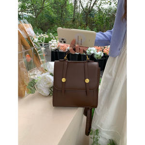 American Retro <b>Backpack</b> <b>Brown</b> Detachable Strap Magnetic Buckle Water Resistant Everyday Commuter Student Bag Spring 2023 - Product Image 2