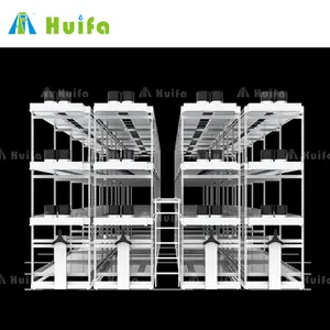 Hydroponic Greenhouse Indoor Plant Grow Rack Double Deck Shelves Commercial Vertical Racks For Lettuce Growing