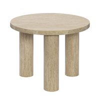 Table basse ronde à 3 pieds avec finition couleur ardoise, table d'appoint moderne de forme irrégulière pour salon et appartement