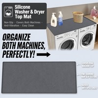 Tapis de protection en caoutchouc silicone pour lave-linge et sèche-linge, imperméable, lavable, antidérapant, anti-poussière