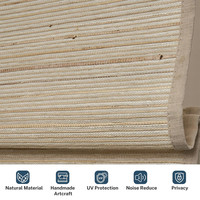 Cortinas Tejidas Naturales Personalizadas, Persianas Romanas Inalámbricas Ecológicas que Bloquean el Sol, Perfectas para Villas de Lujo y Proyectos Hoteleros