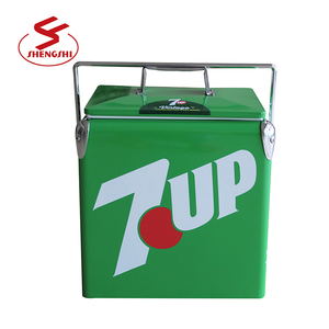 กล่องโลหะทำความเย็นพกพา,กล่องโลหะขนาดเล็กแนวย้อนยุคสำหรับกิจกรรมกลางแจ้งกล่องน้ำแข็ง - Product Image 3