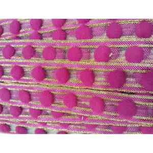 Dentelles décoratives brodées à la main avec pompons pour vêtements, robes, rideaux, avec des franges et des garnitures en tissu - Product Image 3