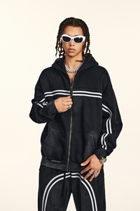 Sweat à capuche unisexe épais et lourd en molleton avec logo personnalisé en relief, idéal pour l'hiver, vente en gros - Product Image 2