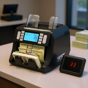 Máquina Contadora de Dinero Vevor, Velocidad de Conteo de 900 Piezas, Detección UV MG IR, Contador de Billetes de Dólares Estadounidenses y Euros, Grado Comercial - Product Image 2