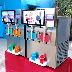 2024 Popular Wholesale frozen commercial ice slush machine juice smoothie margarita machine Coffee Daiquiri bar slush machine