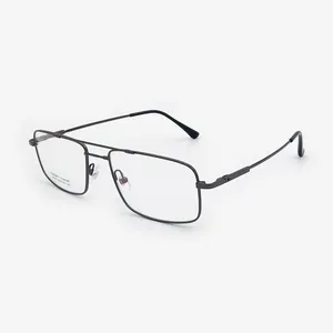 2023 Fahion Designer Double Bridge Eyeglasses High Quality Memory Metal Optical Glasses Frames