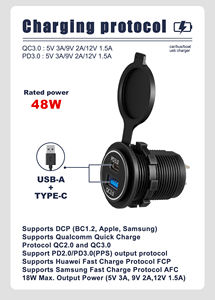 ที่ชาร์จในรถยนต์ 2 พอร์ต PD QC 3.0 สำหรับรถบัส รถบรรทุก รถแคมป์ปิ้ง 12-24V ช่องเสียบ USB Type A ชาร์จเร็ว ขายดี - Product Image 6