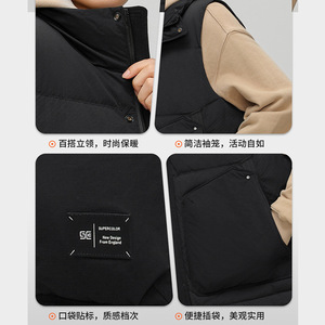 Men's Loose Fit <b>Down</b> Vest Thick Warm With Label Daily Wear - Product Image 4